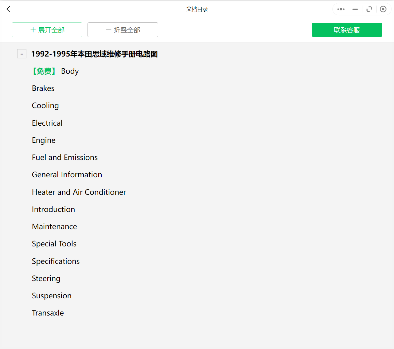 海外本田維修手冊電路圖
